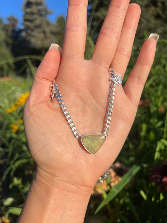 Boulder Opal and Butterflies Necklace