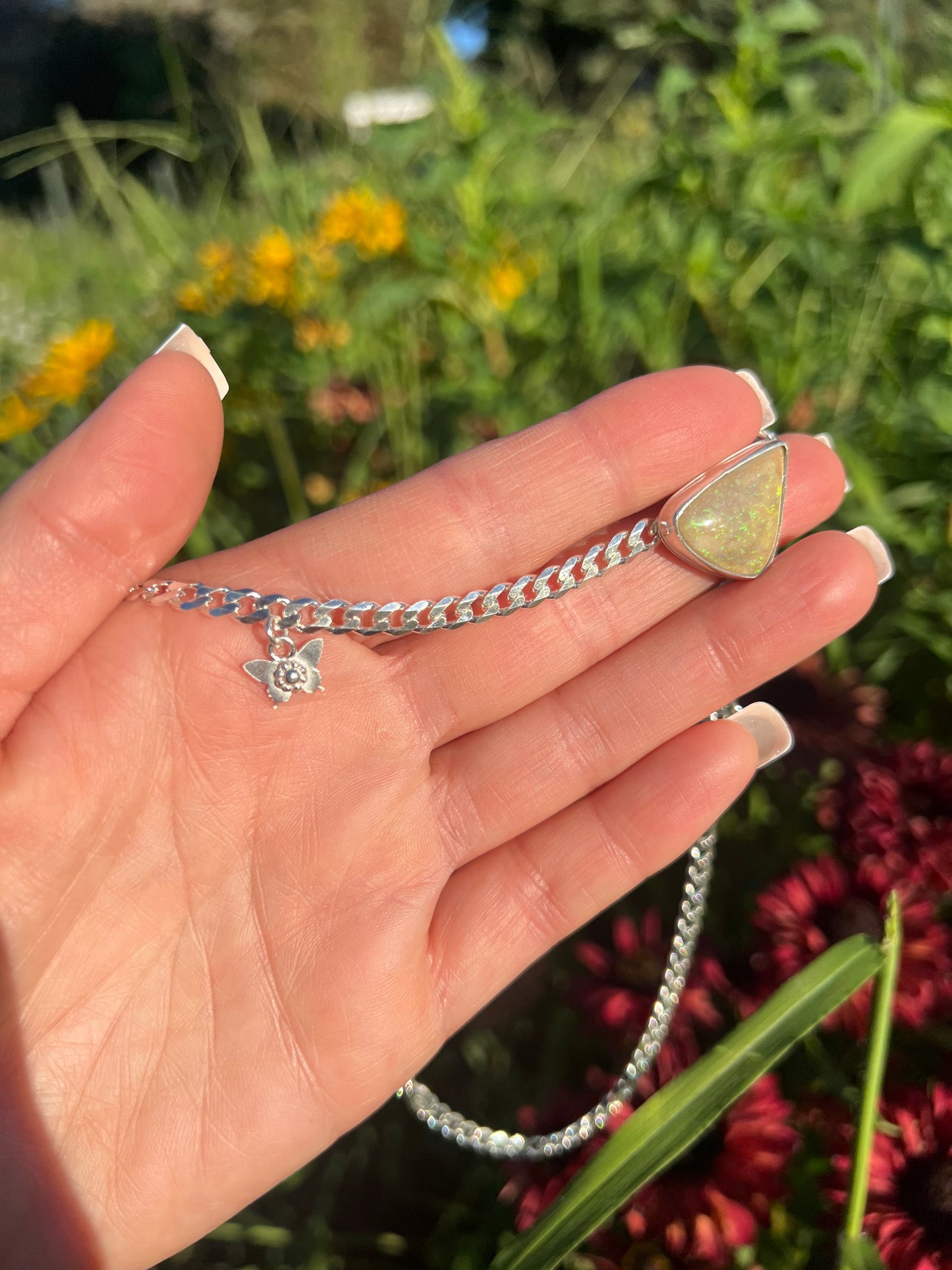 Boulder Opal and Butterflies Necklace