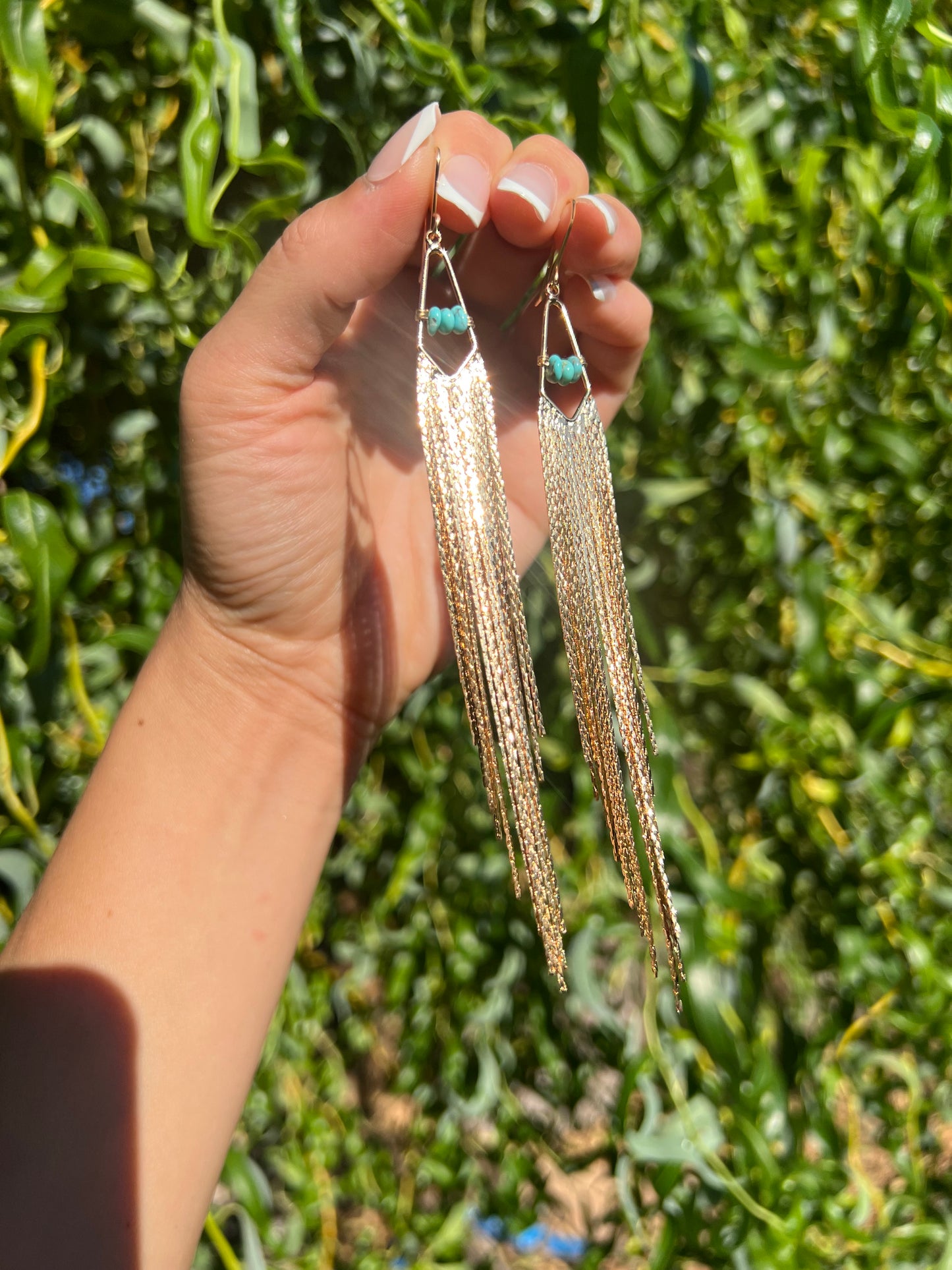 Turquoise Fringe Earrings