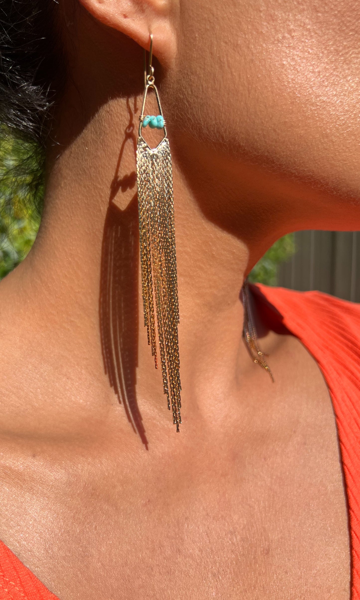 Turquoise Fringe Earrings