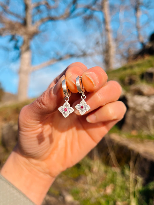 Fleur Huggie Earrings